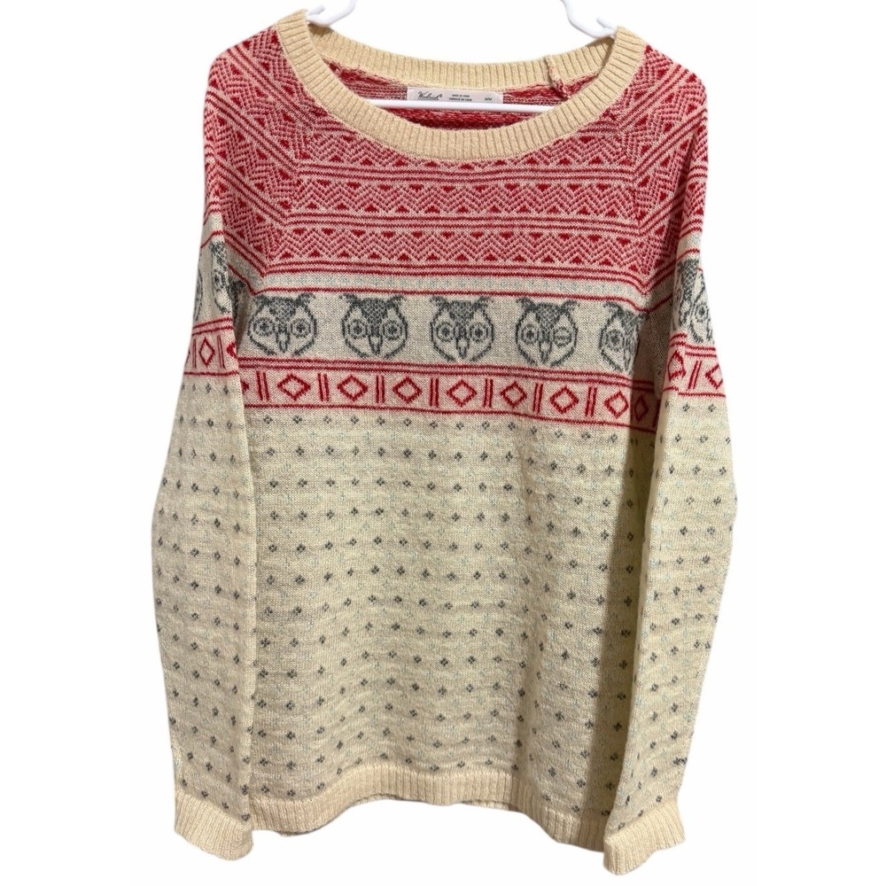 Woolrich Owls Fair Isle Wool Mohair Sweater Women's Size Medium